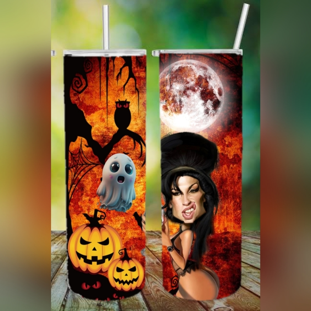 Spooky Halloween Ghost tumbler